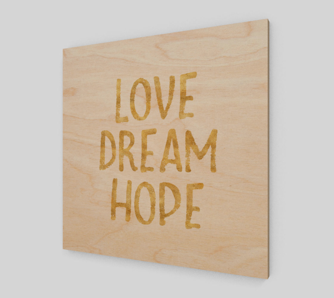 Love Dream Hope Gold Glam Inspirational Quote preview #1