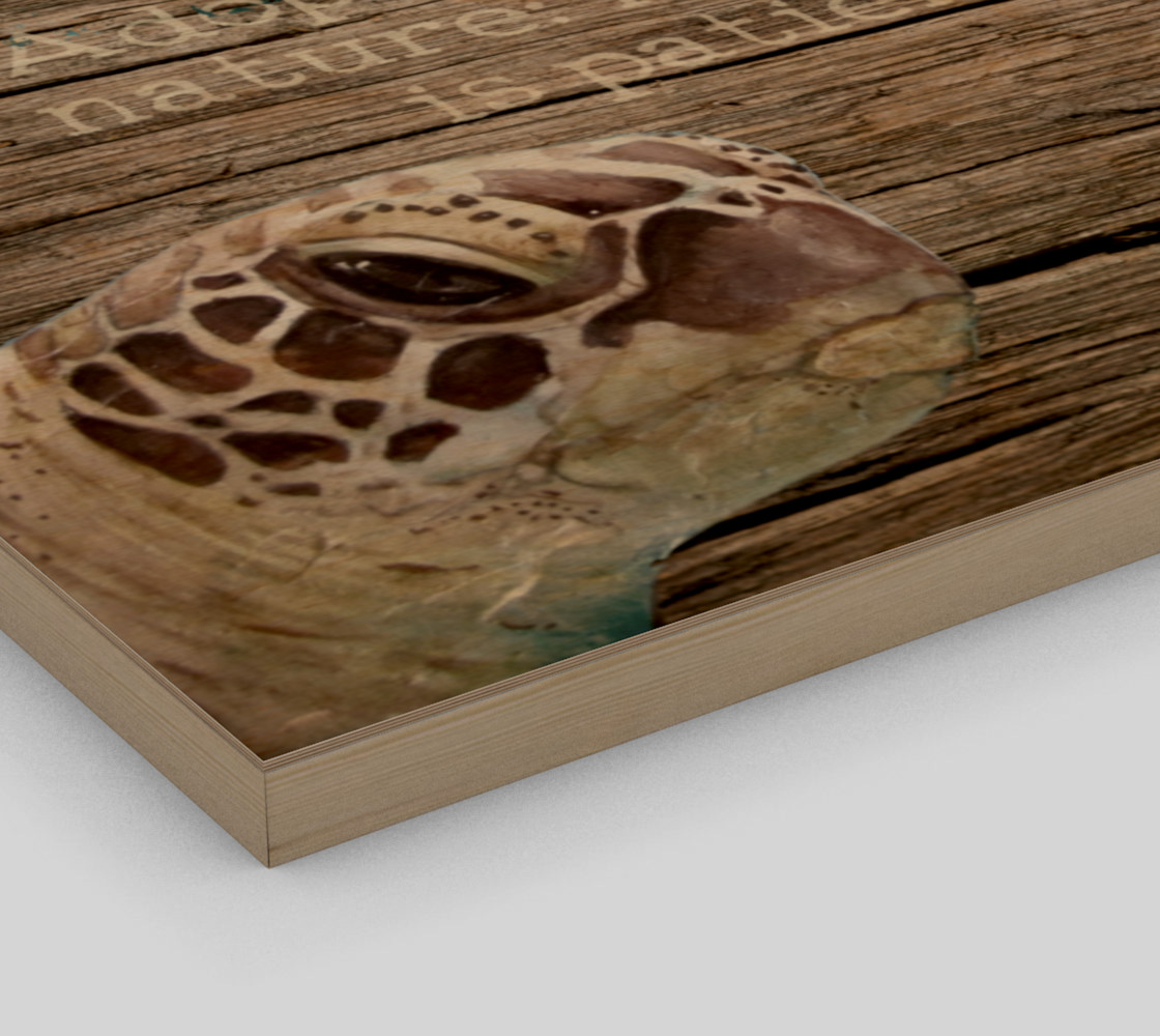 Patience Sea Turtle Wood Print preview #3