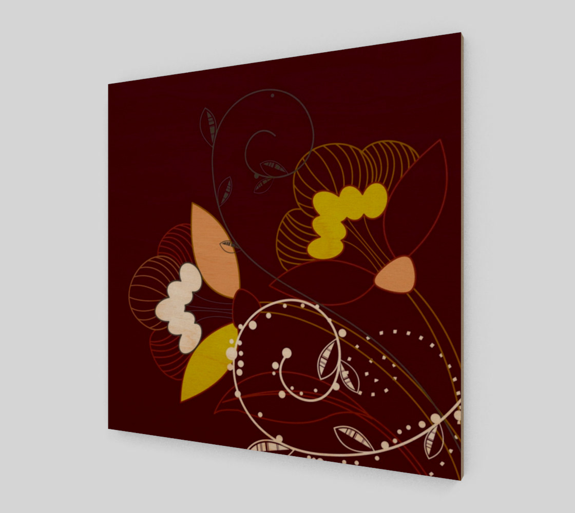 Purple Abstract Lotus Flower Wall Art poster art print canvas wood print preview #1