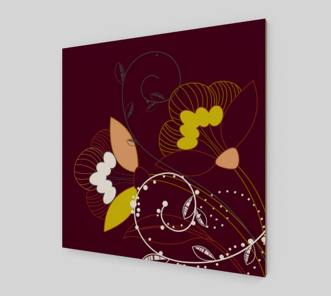 Purple Abstract Lotus Flower Wall Art poster art print canvas wood print preview #2