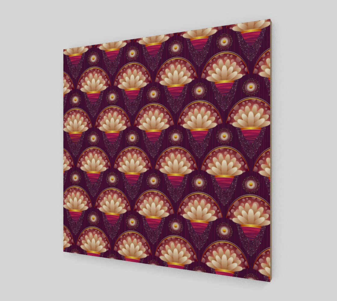 Purple and Beige Scallops Wall Art poster art print canvas wood print preview #2