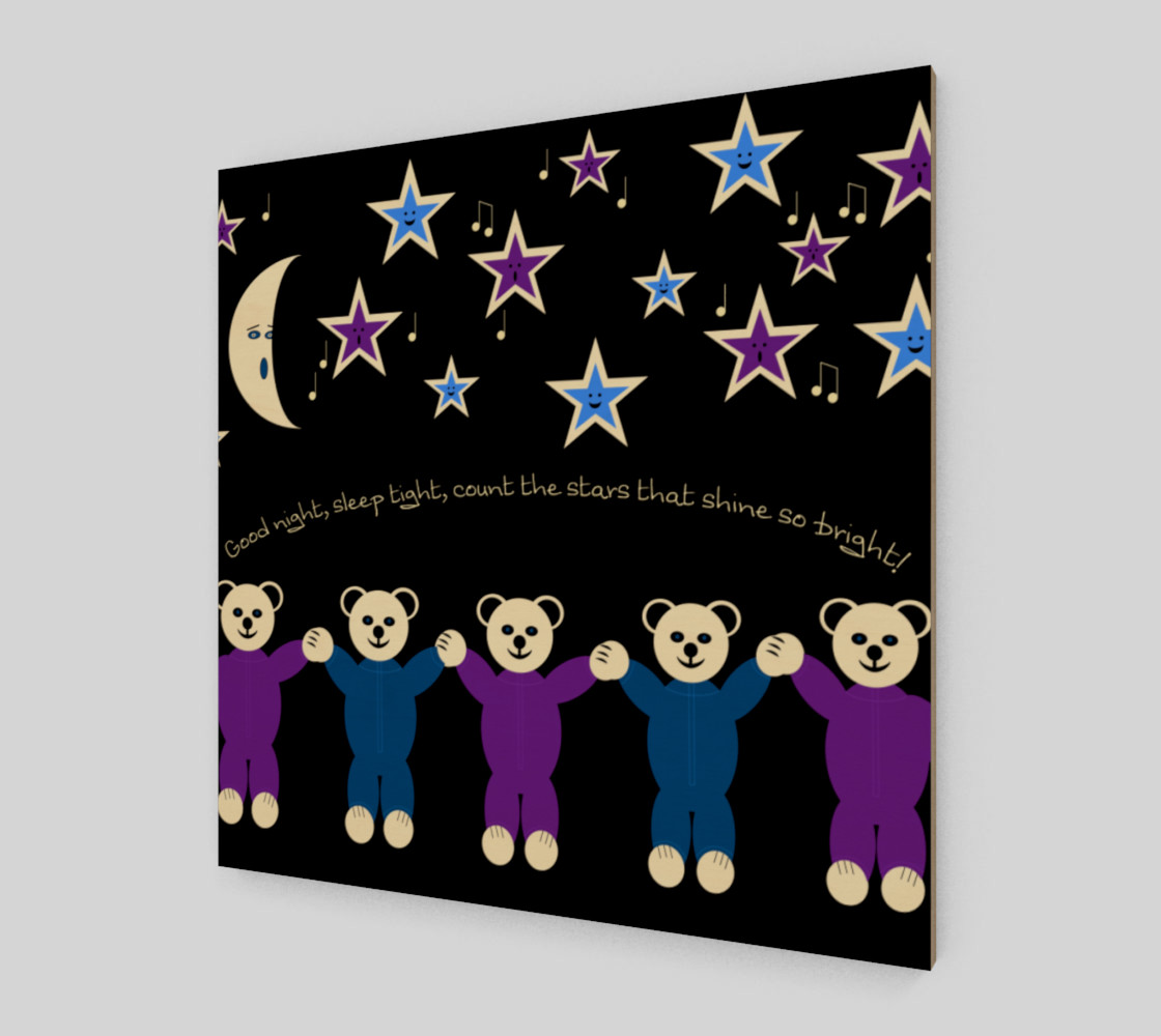 Purple and Blue Sleepy Bears Wall Art poster preview #2
