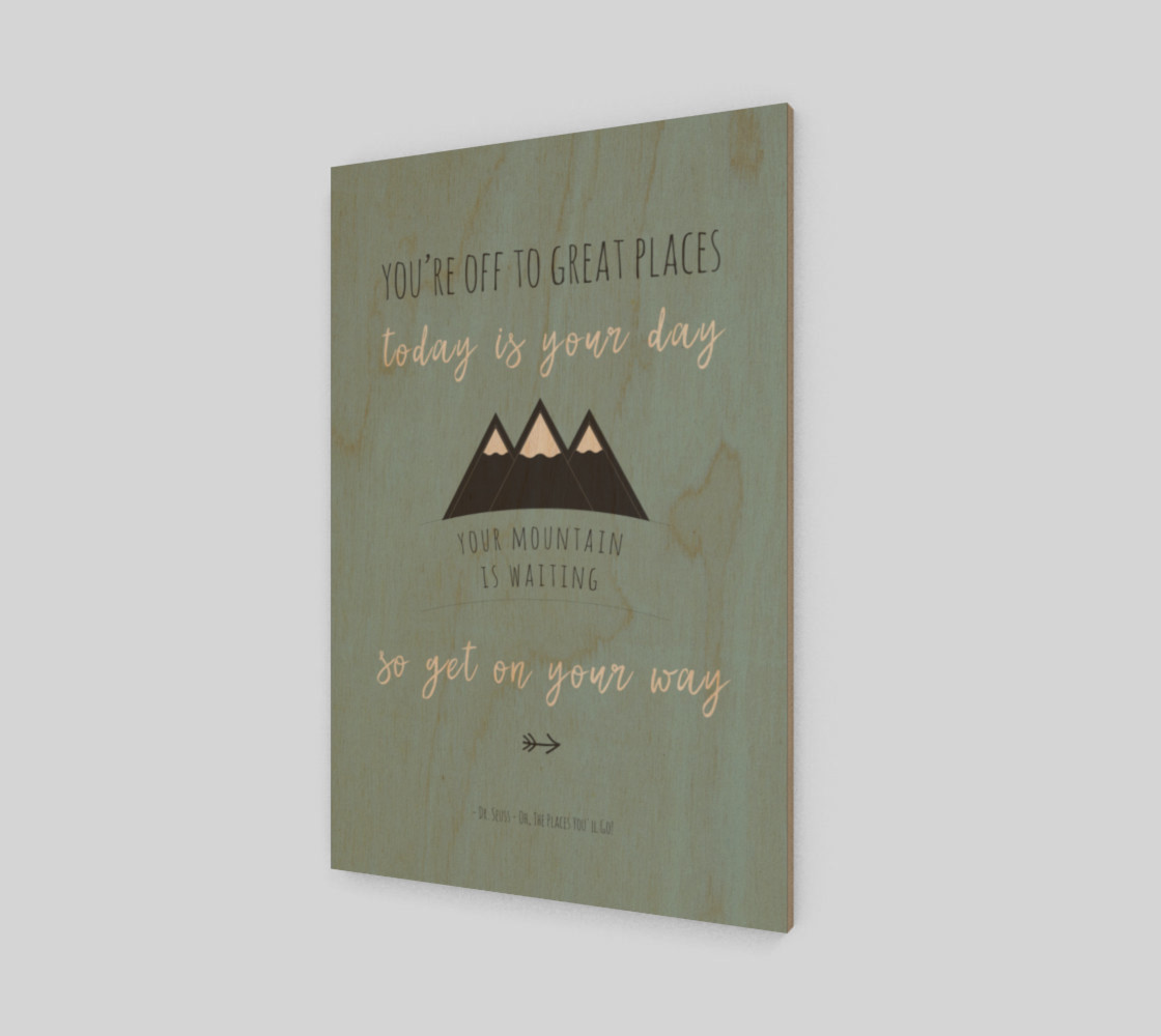 Dr Seuss 'your mountain is waiting' quote - wall art preview #1
