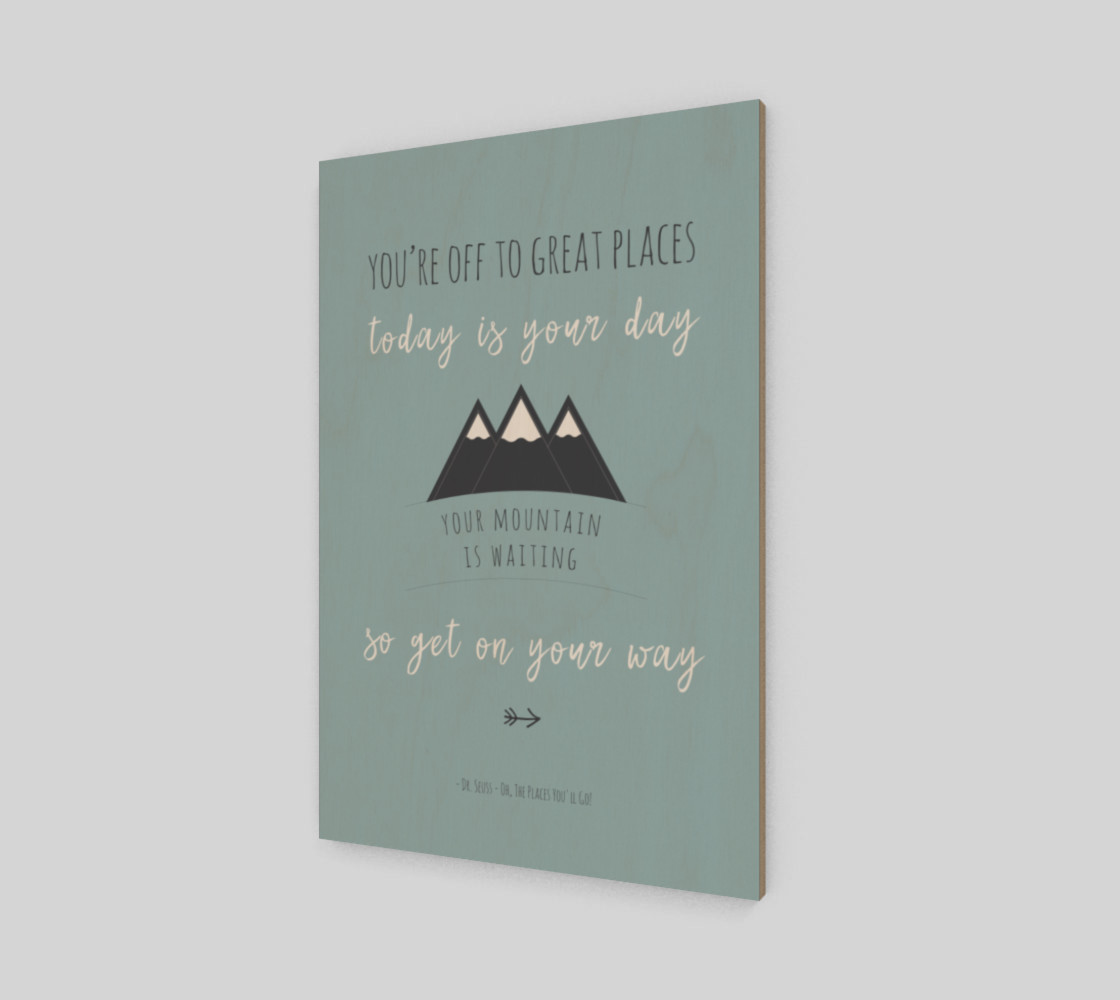 Dr Seuss 'your mountain is waiting' quote - wall art preview #2