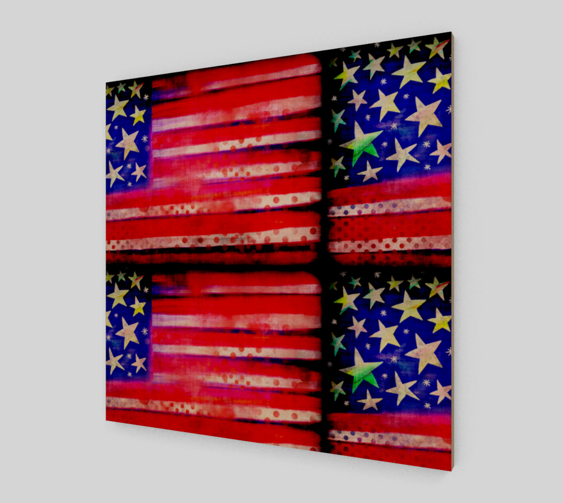 Grunge American Flag Painting 3D preview