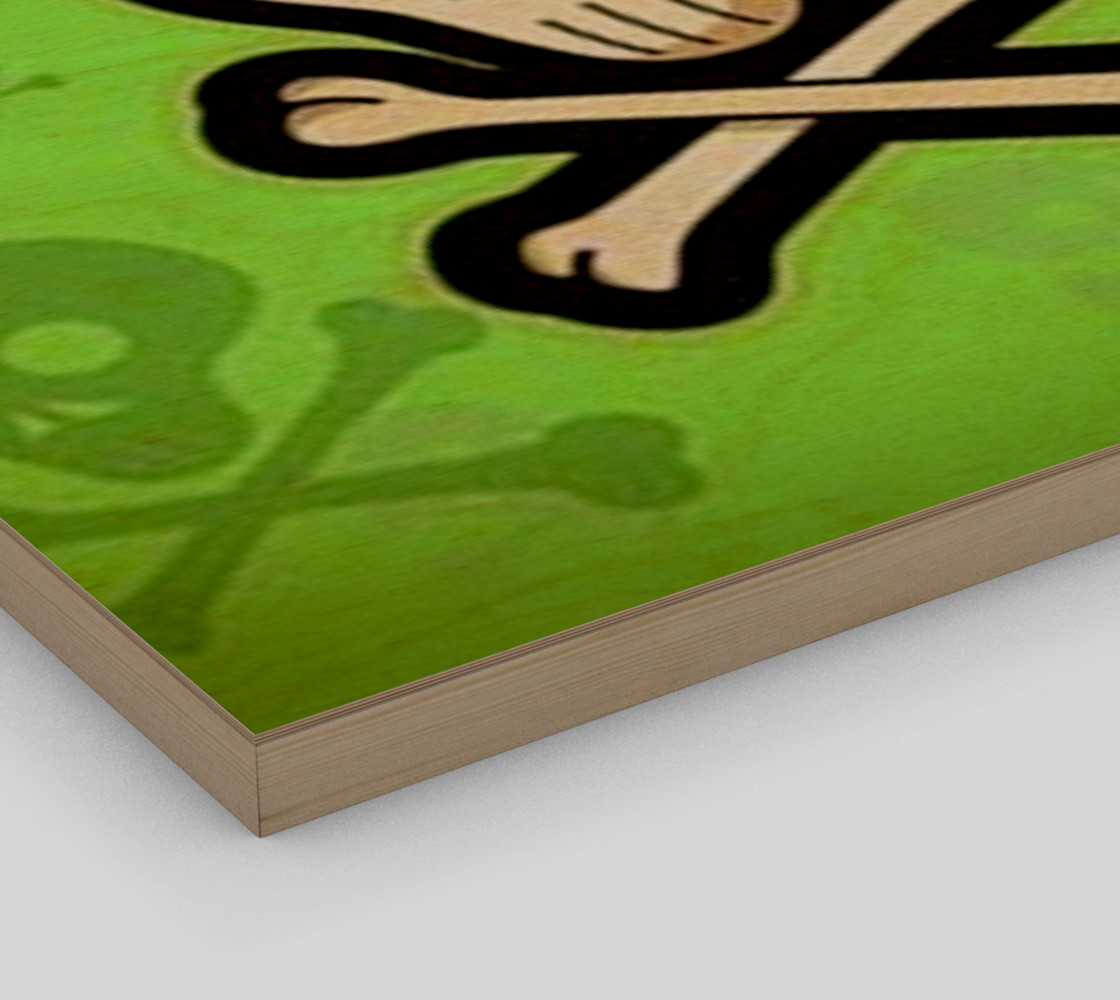 Cartoon Skull On Green Wall Art preview #3