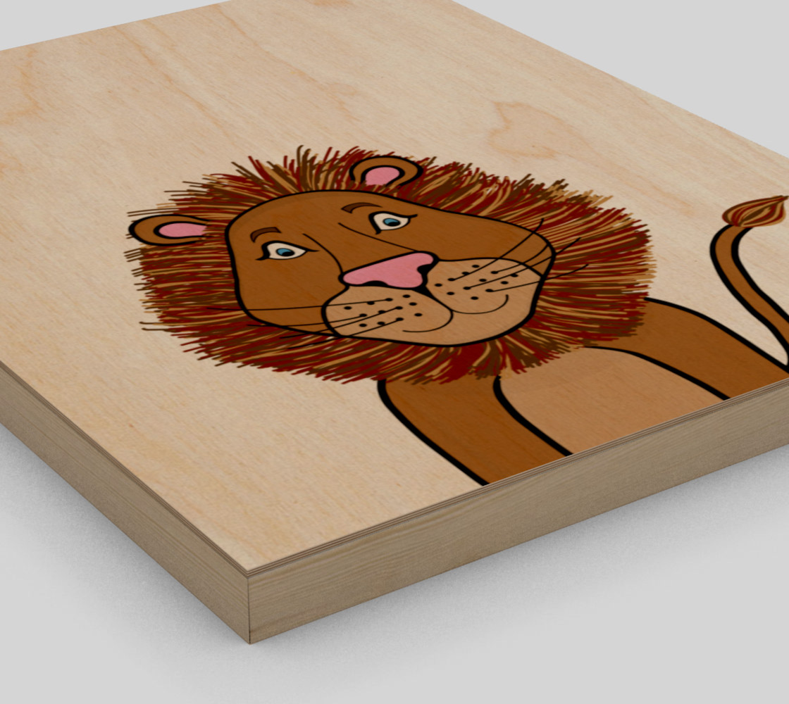 Leo the Lion Wood Print - 11"x14" preview #3
