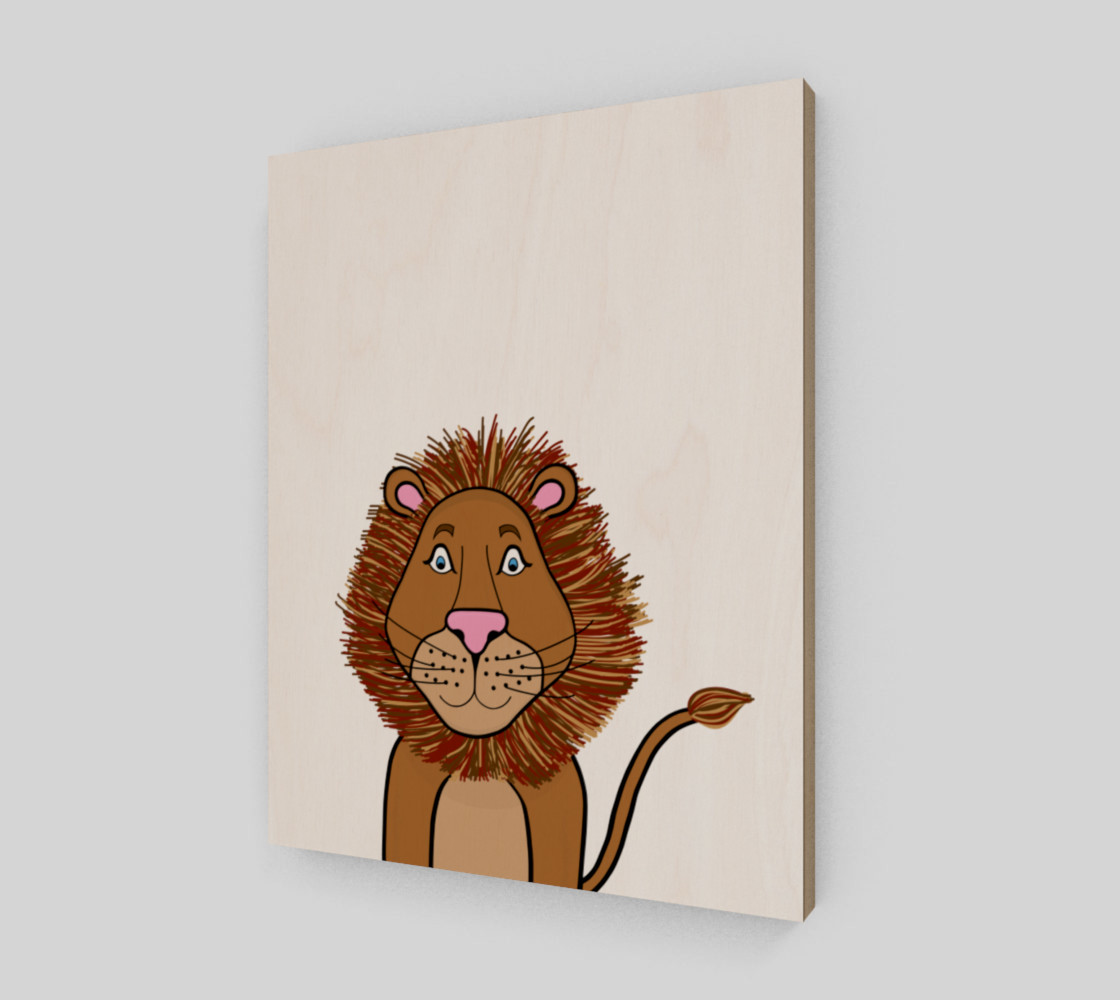Leo the Lion Wood Print - 11"x14" preview #2