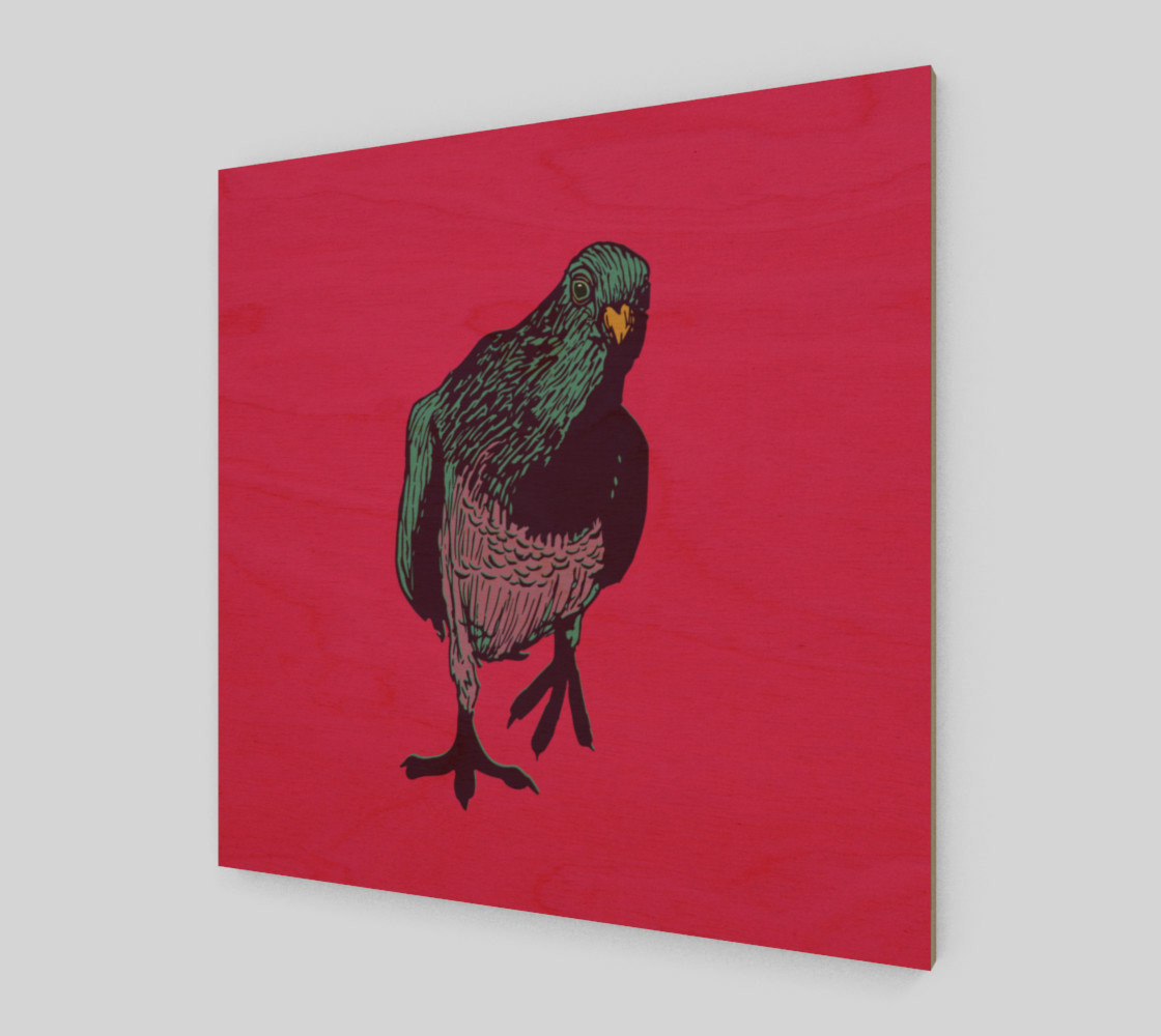 1:1 Art Print - Curious Pigeon in Bright preview #1