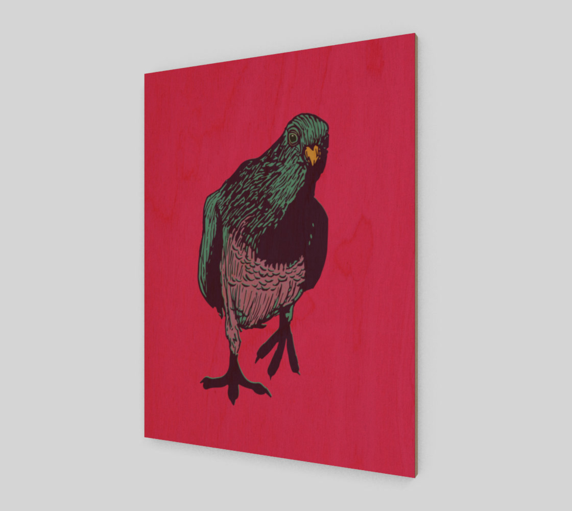 3:4 Art Print - Curious Pigeon in Bright preview #1