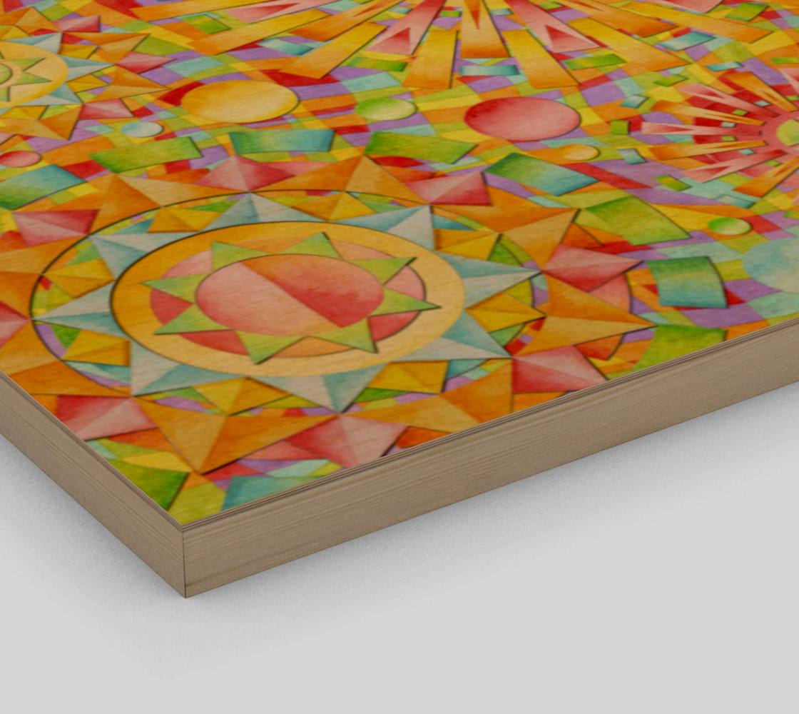 Aperçu de Candy Rainbow Mandala Wood Print #3