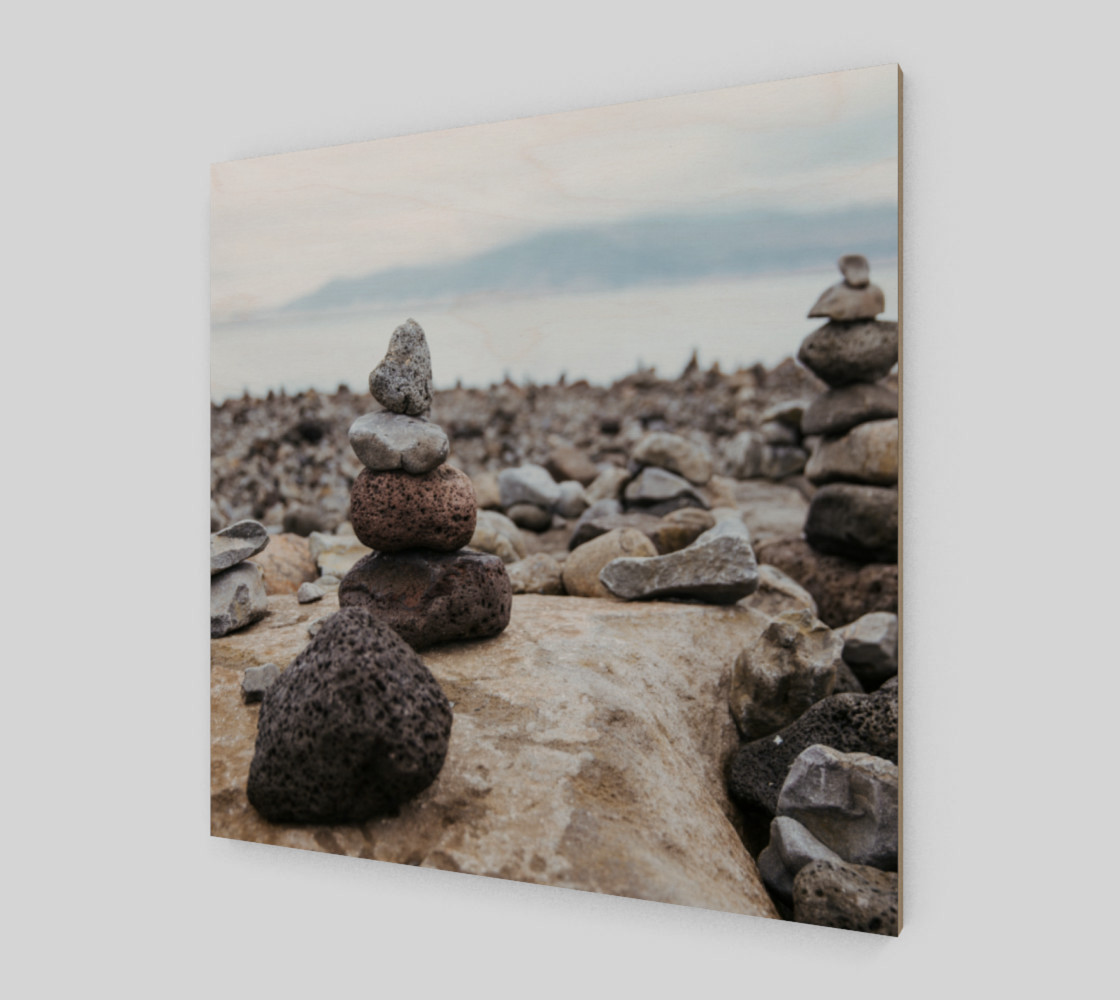 Aperçu de Zen Stones On Beach Wall Art #2