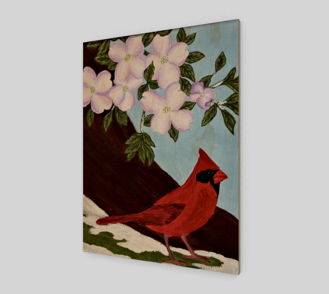Cardinal and Dogwood Tree preview #1