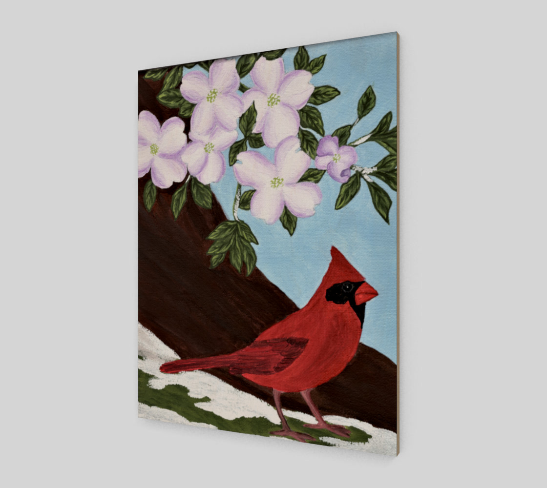 Cardinal and Dogwood Tree preview #2
