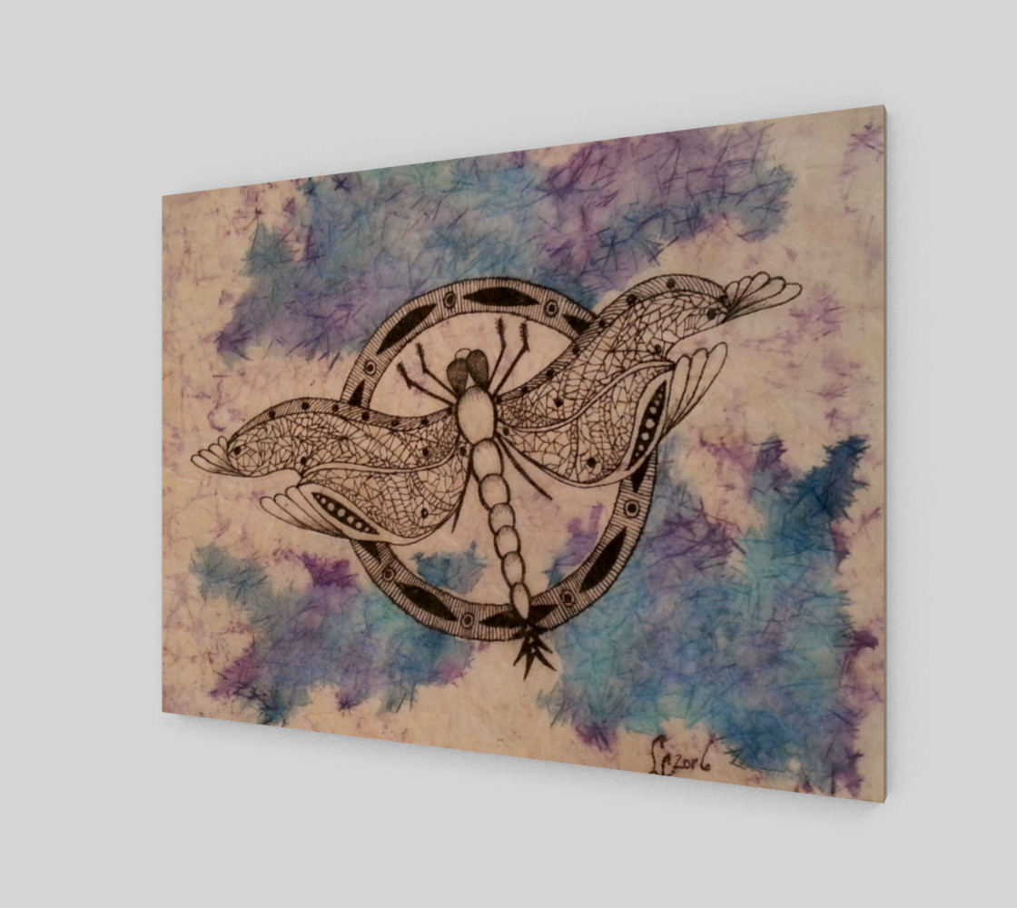 Watercolor Batik Dragonfly Print preview #2