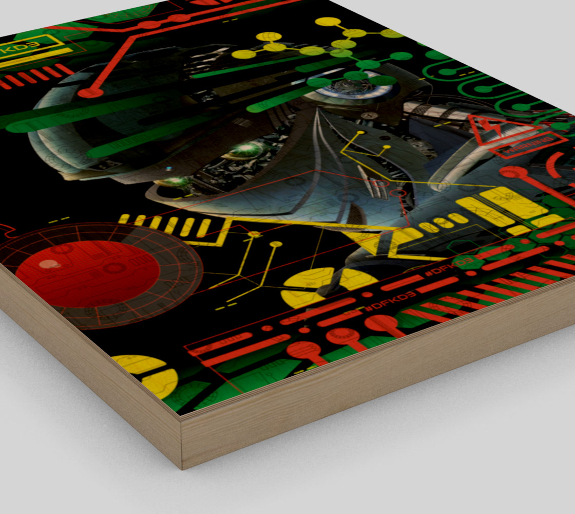 Aperçu de Futuristic Sci-Fi Techno Robot Wall Art #3