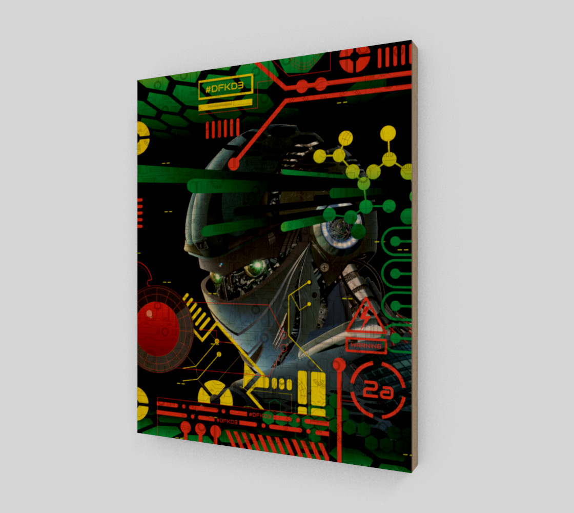 Aperçu de Futuristic Sci-Fi Techno Robot Wall Art #1