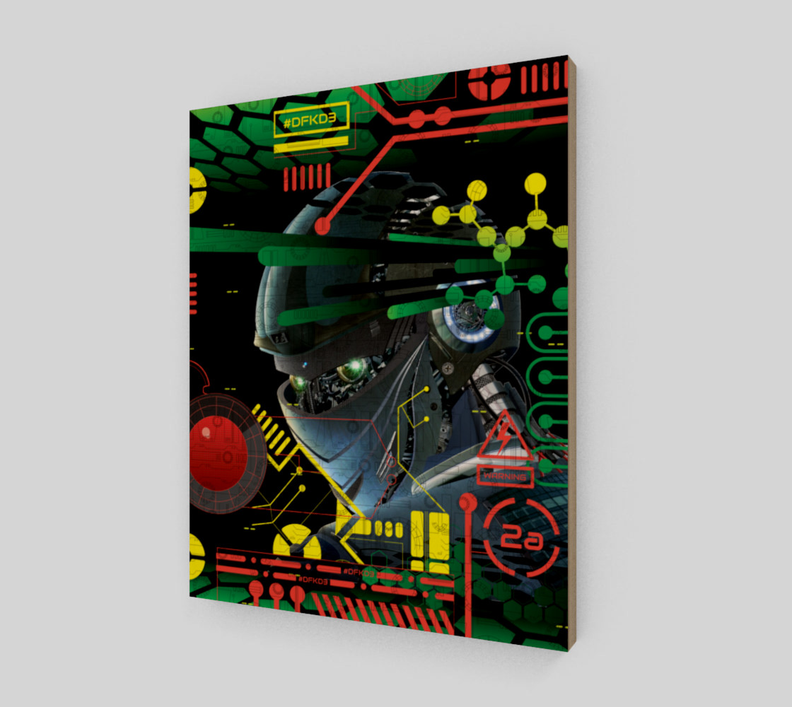 Aperçu de Futuristic Sci-Fi Techno Robot Wall Art #2