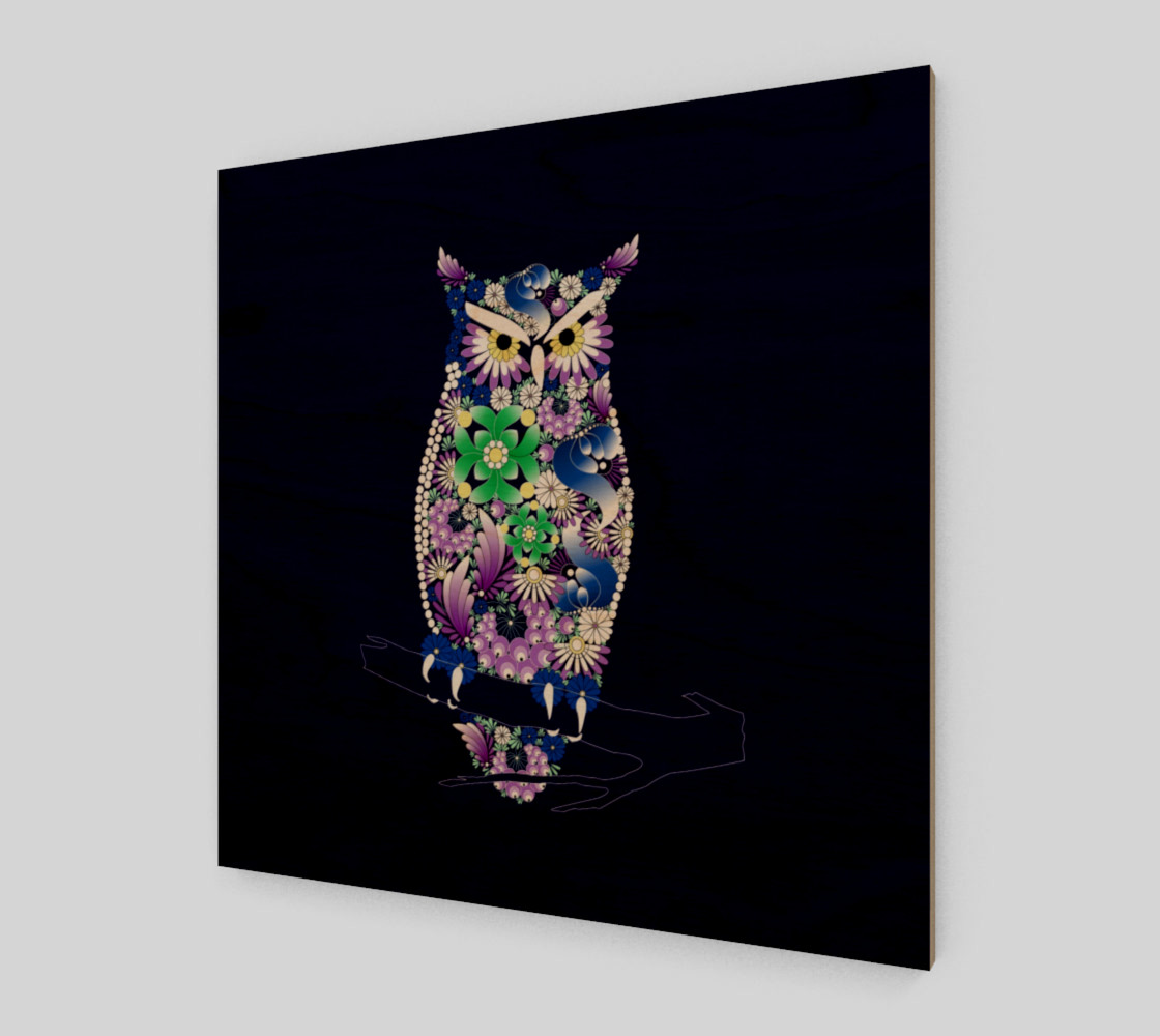 Owl. Illustration in Ukrainian traditional folk painting Petrykivka art . Petryakovka painting preview #1