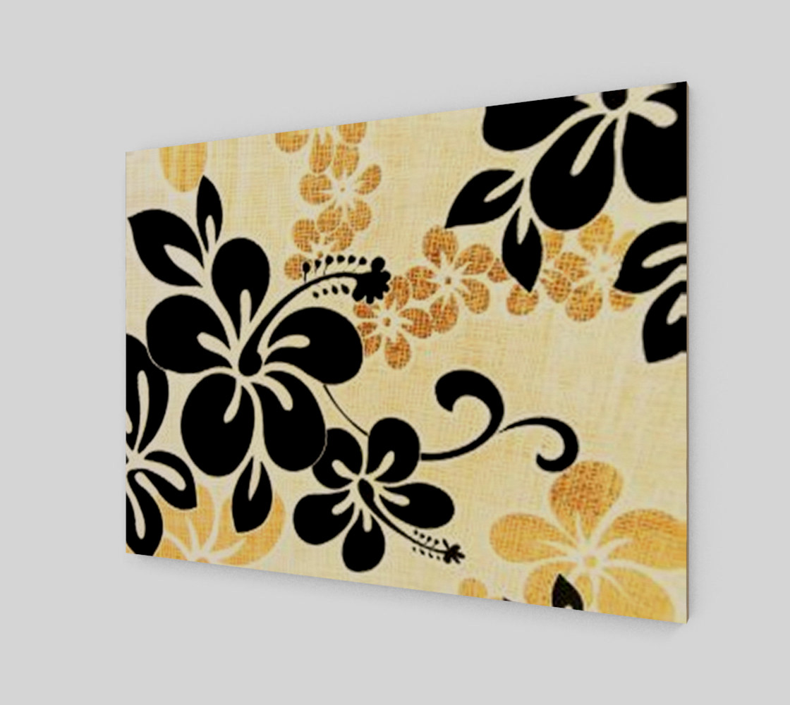 black on khaki hibiscus wrap preview #2