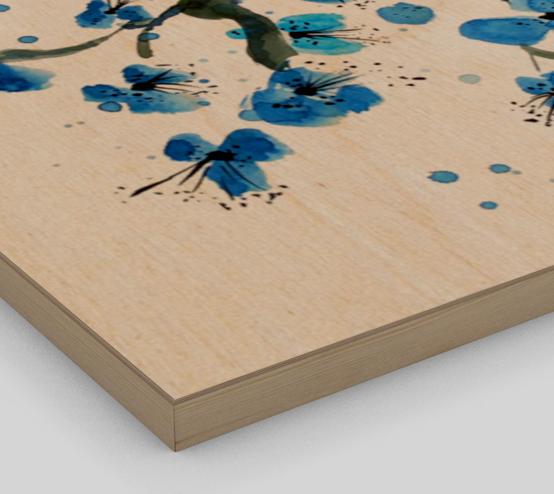 Blue Japanese Blossoms Art Print preview #3