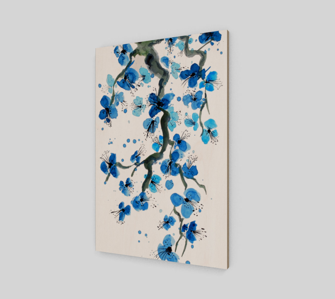 Blue Japanese Blossoms Art Print preview #2
