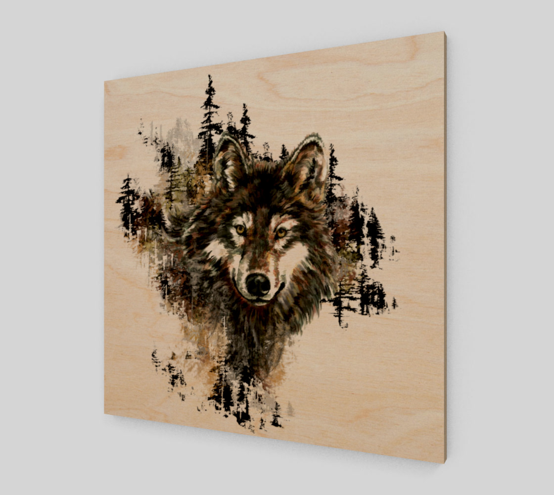 Watercolor Wolf Mountain Wildlife Animal Art preview #1