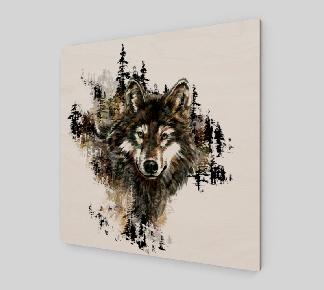Watercolor Wolf Mountain Wildlife Animal Art preview #2