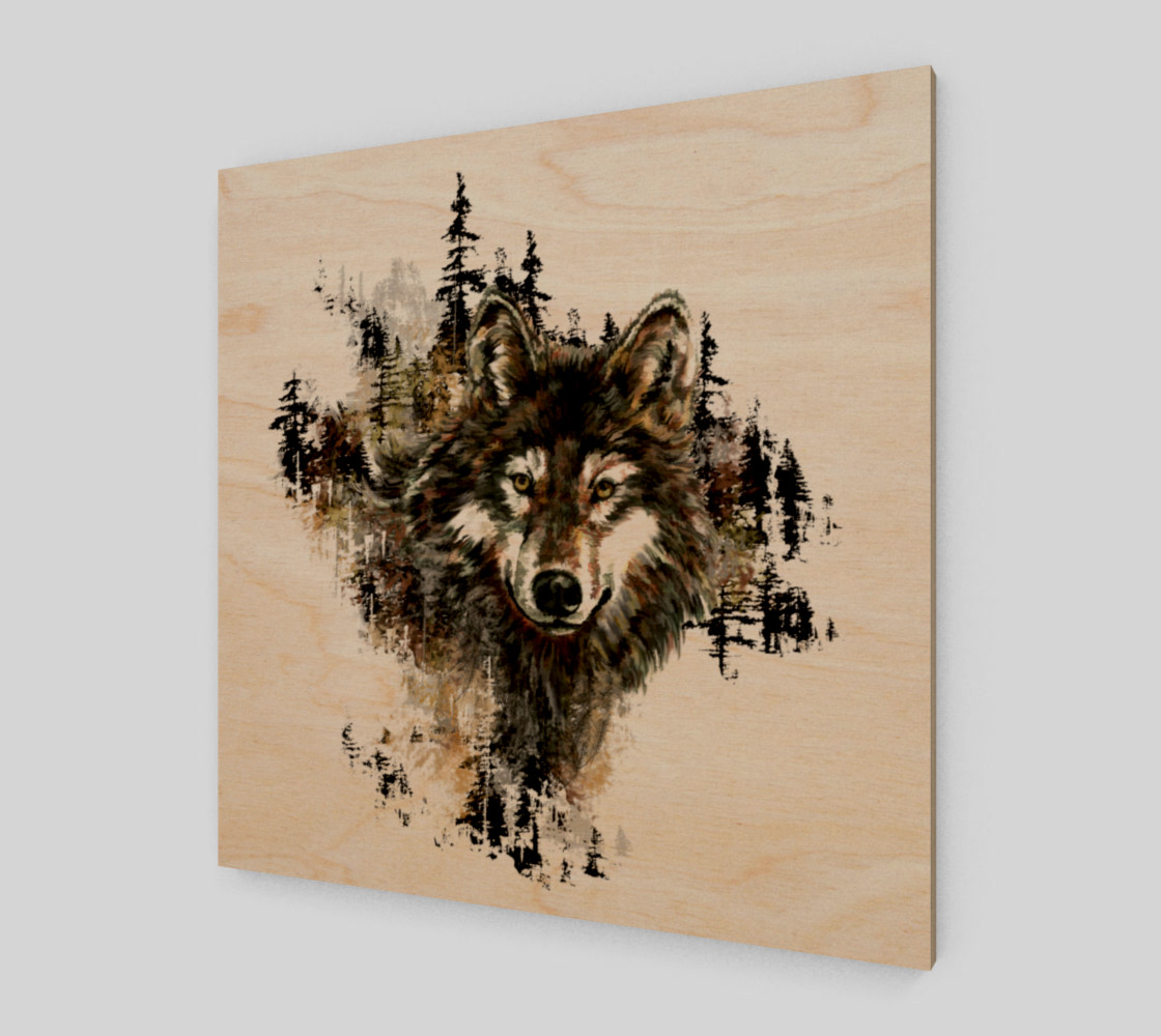 Watercolor Wolf Mountain Wildlife Animal Art preview #1