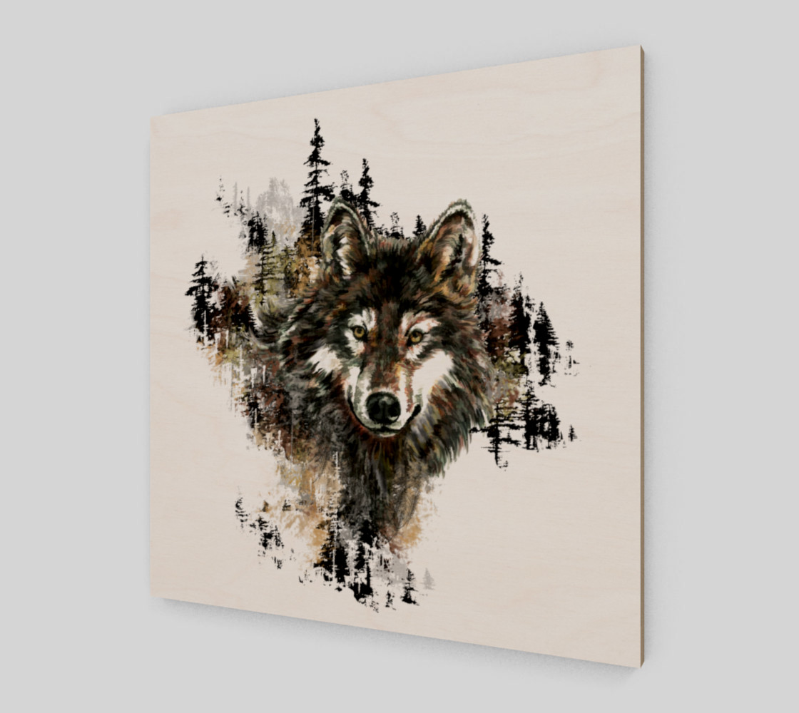 Watercolor Wolf Mountain Wildlife Animal Art preview #2