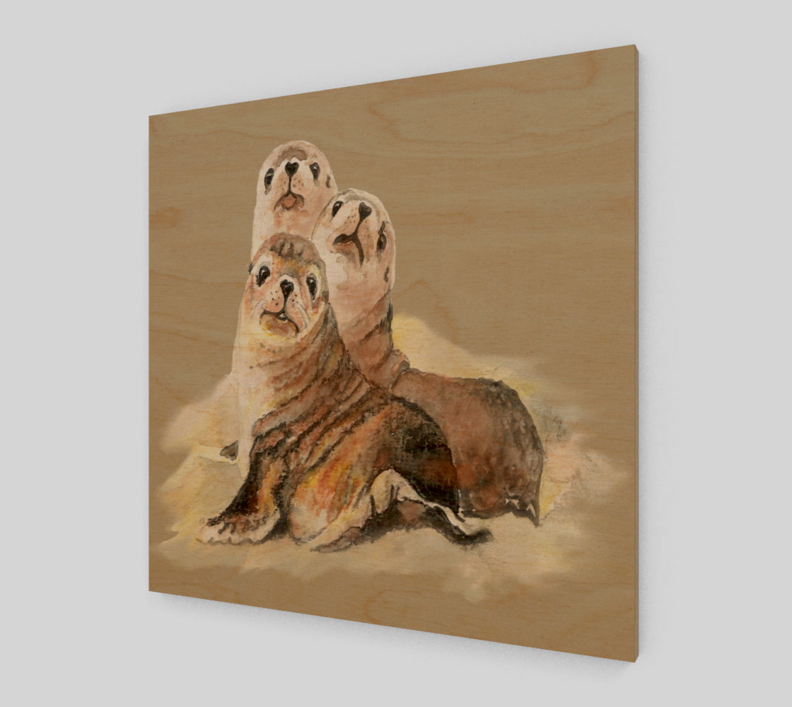 Cute Watercolor Seal Family Animal Art preview #1
