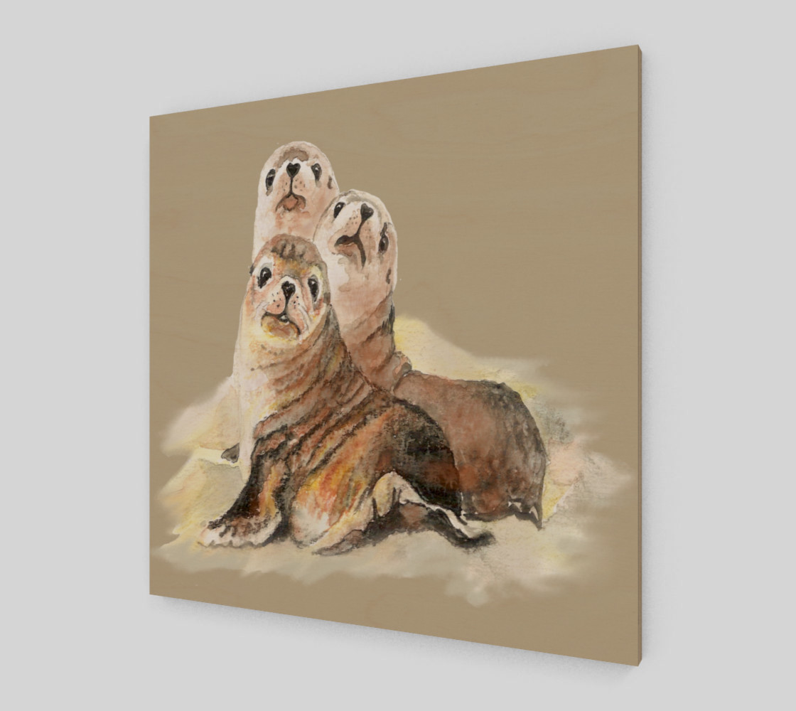 Cute Watercolor Seal Family Animal Art preview #2