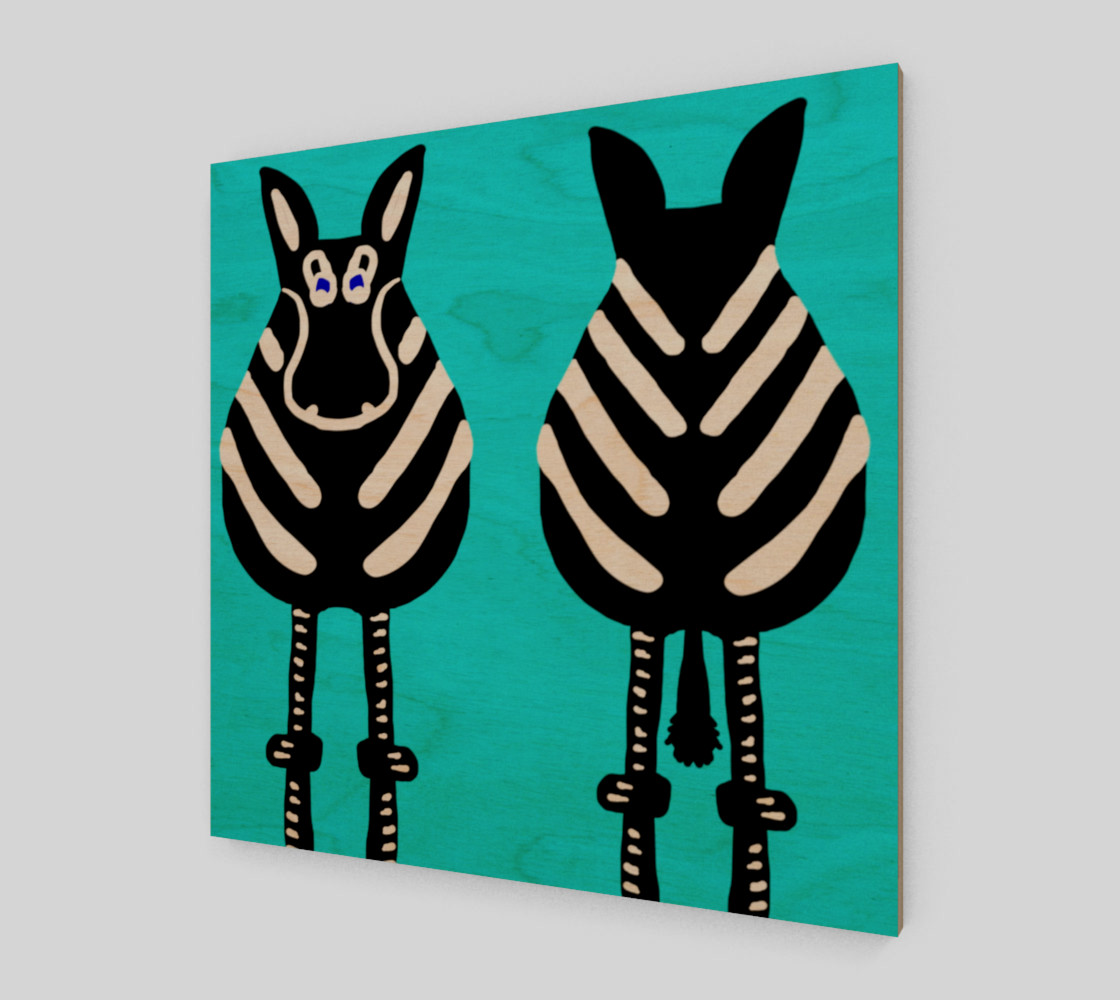 Zebra Both Ends Wall Art 12" x 12" preview #1
