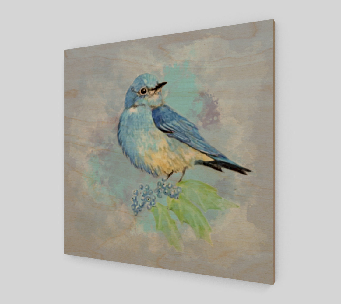 Watercolor Bluebird Blue Bird Nature Art preview #1