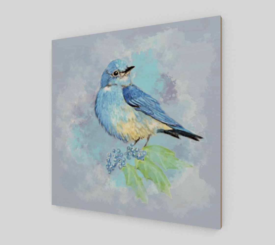 Watercolor Bluebird Blue Bird Nature Art preview #2