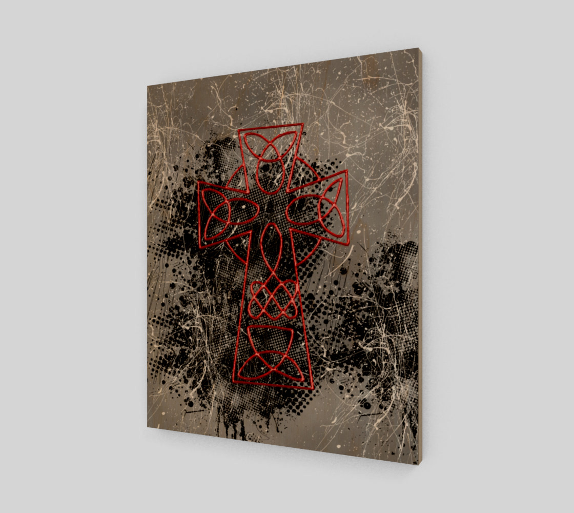 Aperçu de Grunge Cross Gothic Art Print by Tabz Jones #1