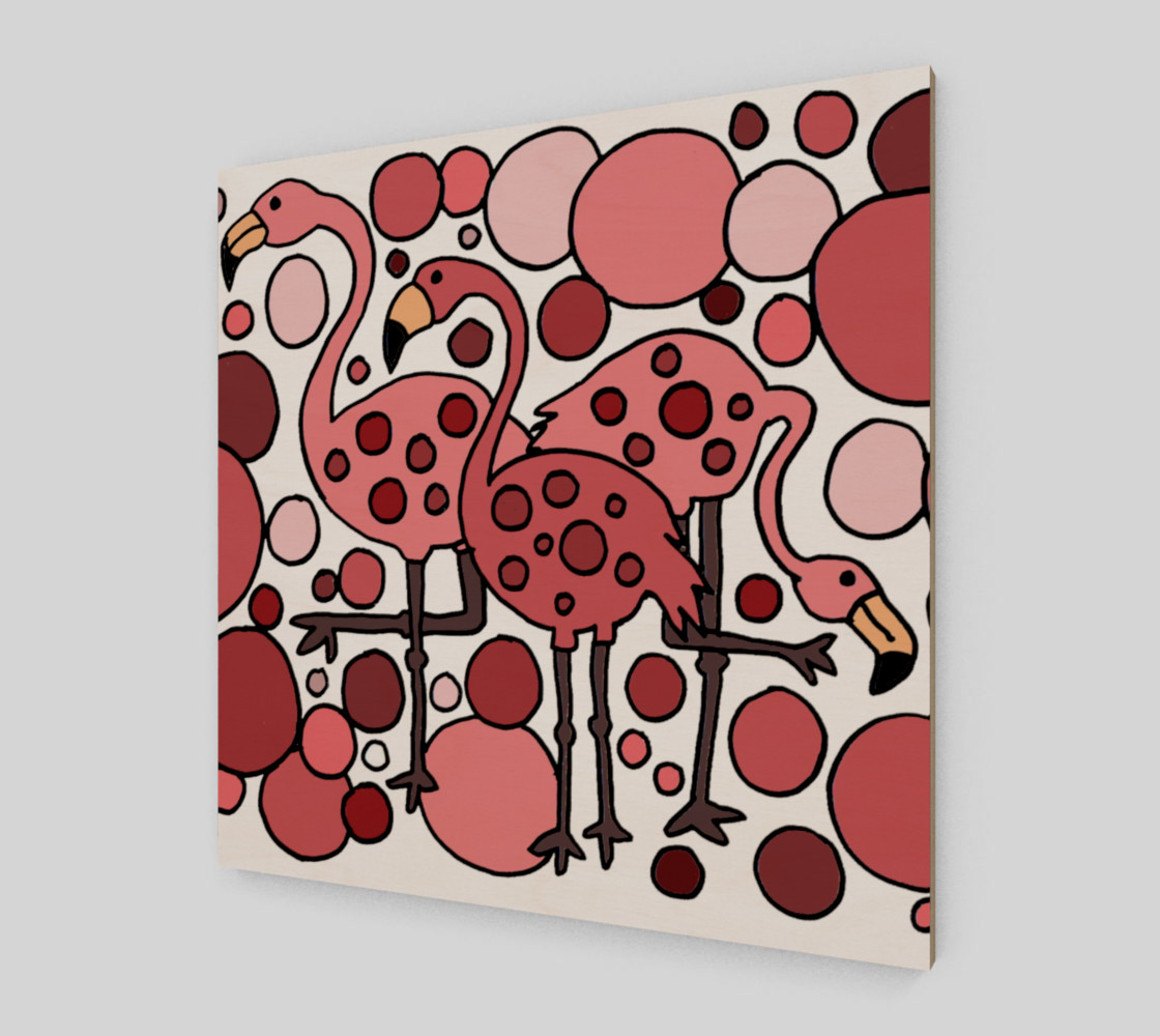 Funny Pink Flamingo Birds Abstract Art preview #2