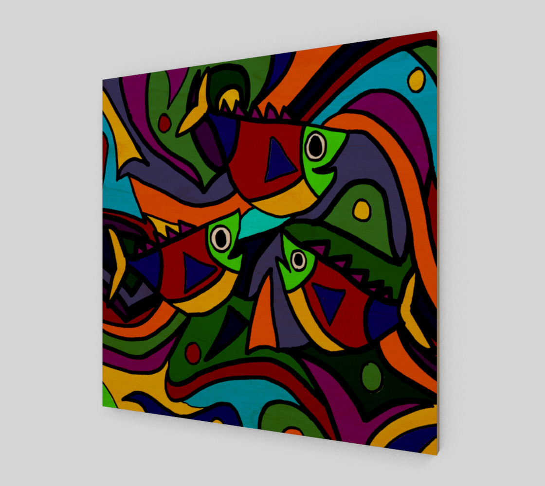 Aperçu de Funny Colorful Fish Abstract Art #1