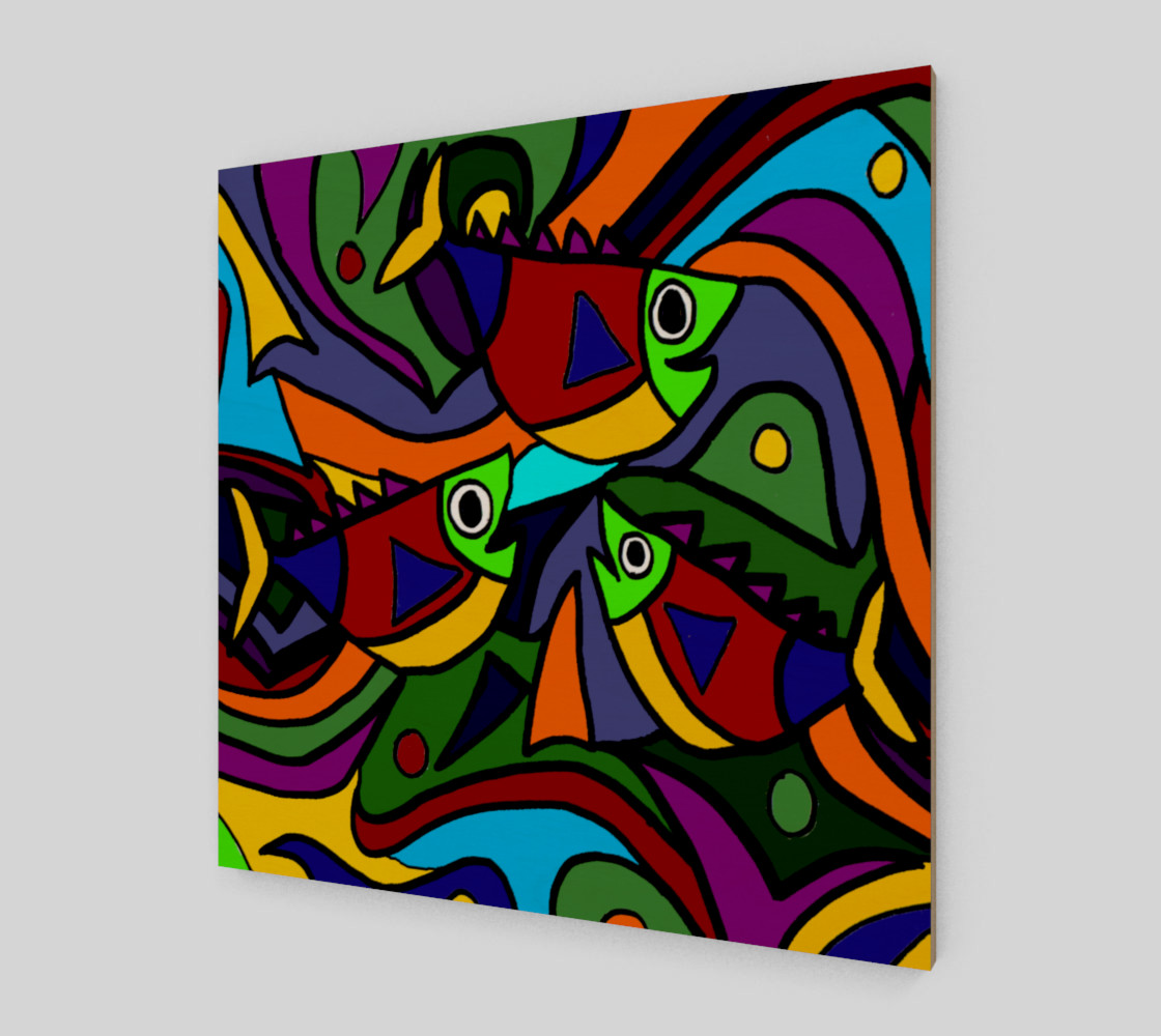 Aperçu de Funny Colorful Fish Abstract Art #2