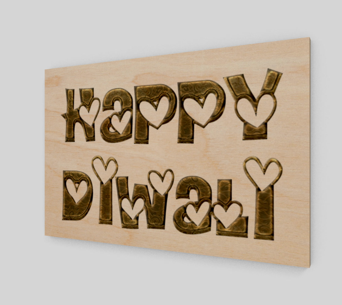 Aperçu de Festival of Lights Happy Diwali Greeting Typography Art Print #1