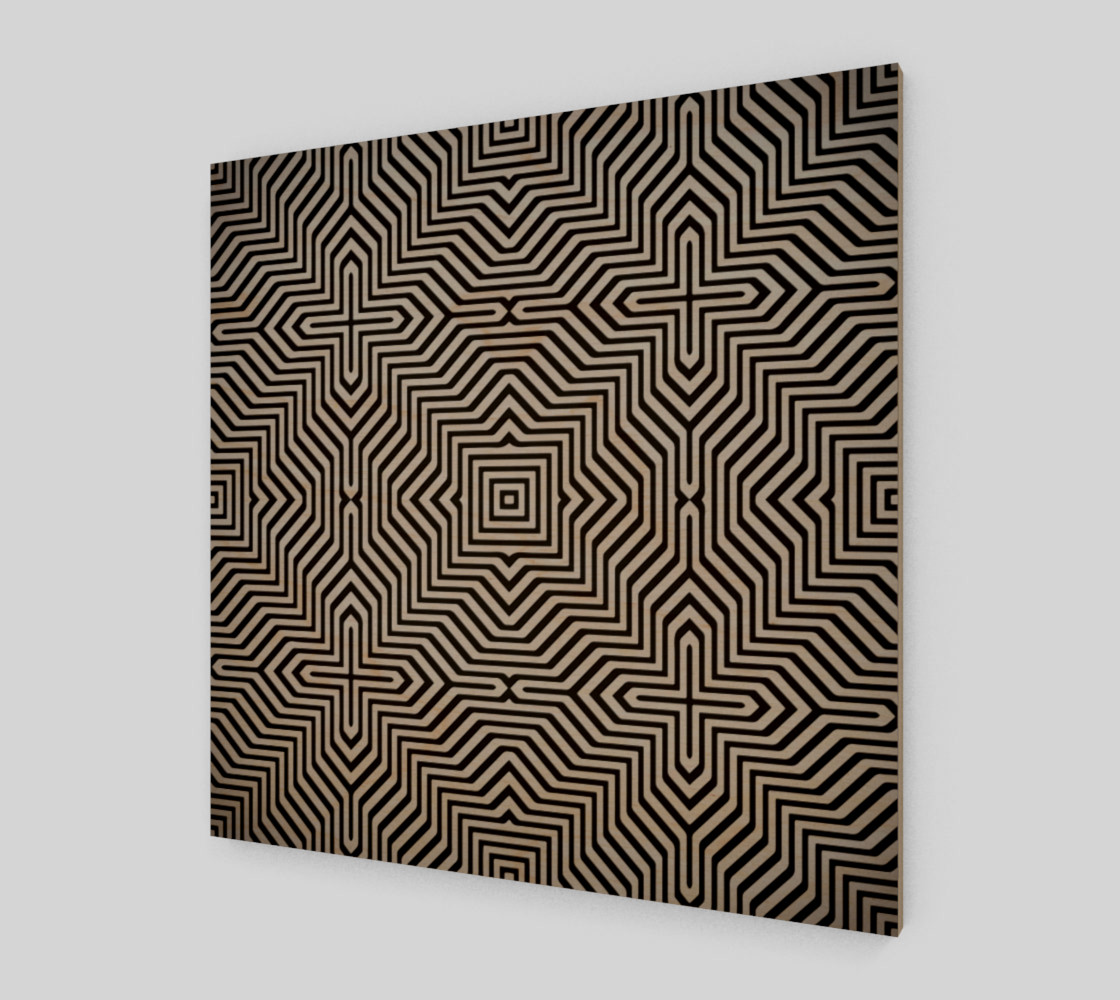 Minimal Geometrical Optical Illusion Style Pattern in Black & White preview #1