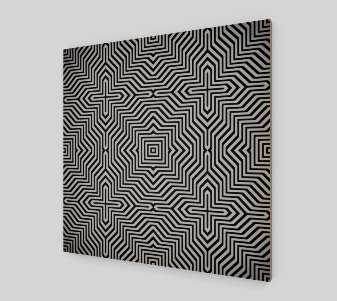 Minimal Geometrical Optical Illusion Style Pattern in Black & White preview #2
