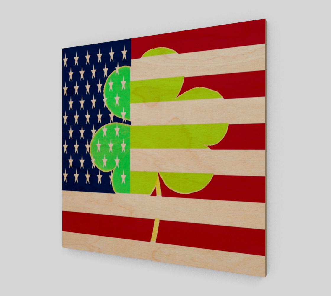 Aperçu de St. Patrick's Day Irish Shamrock Clover American Flag #1