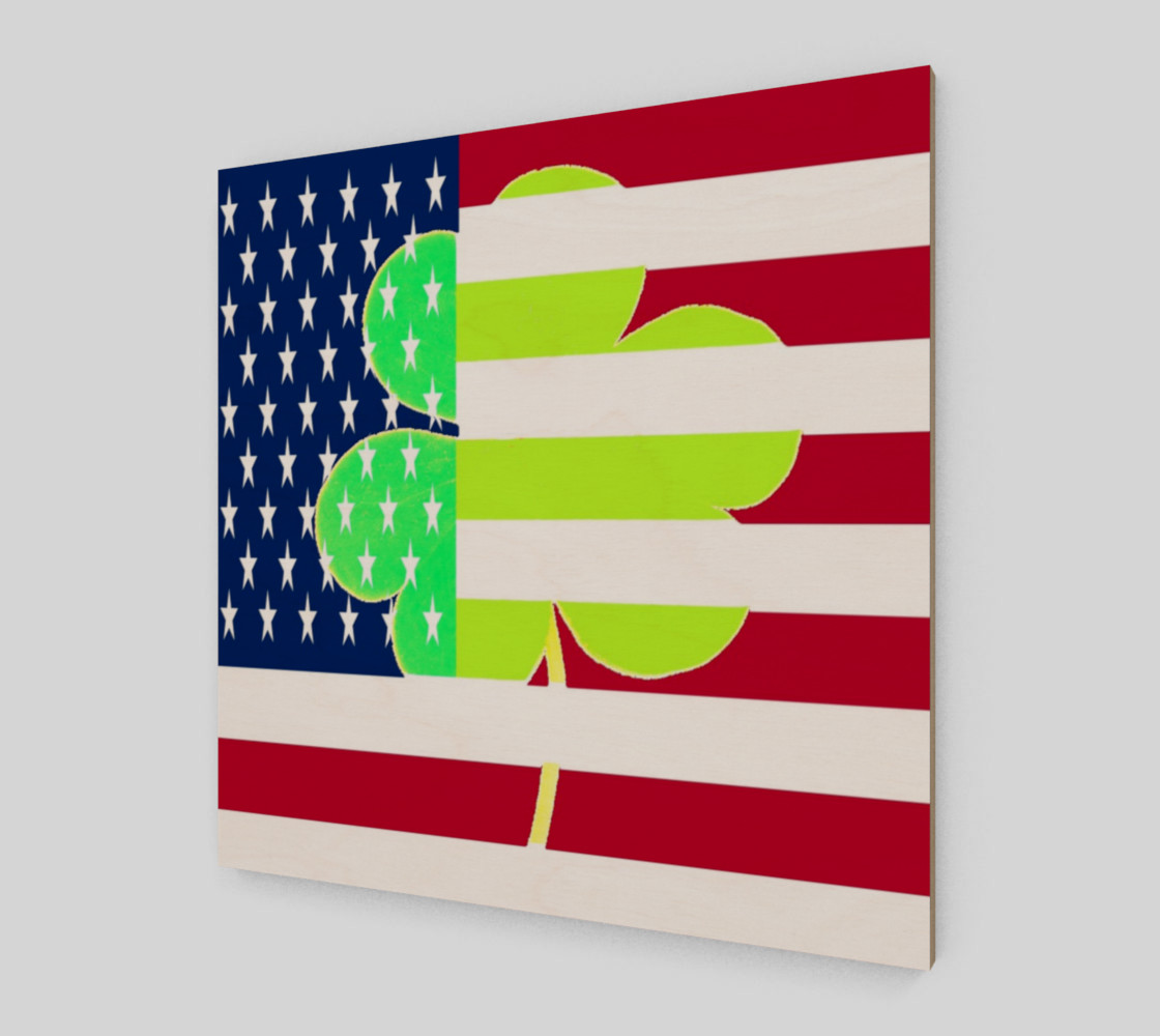 Aperçu de St. Patrick's Day Irish Shamrock Clover American Flag #2