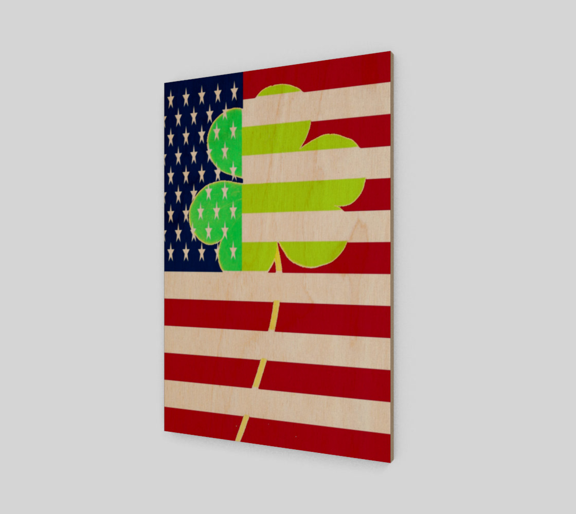 Aperçu de St. Patrick's Day Irish Shamrock Clover American Flag #1