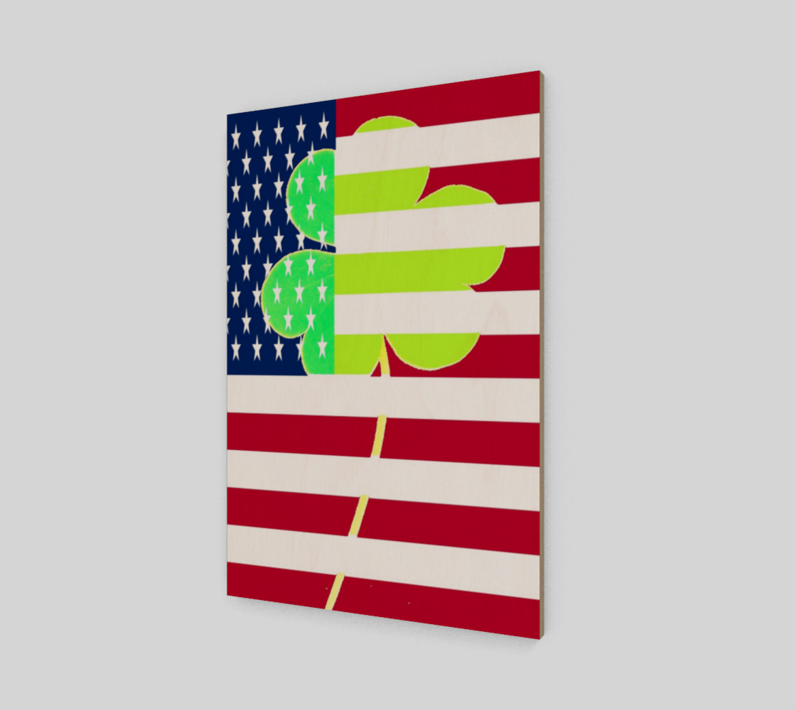 Aperçu de St. Patrick's Day Irish Shamrock Clover American Flag #2