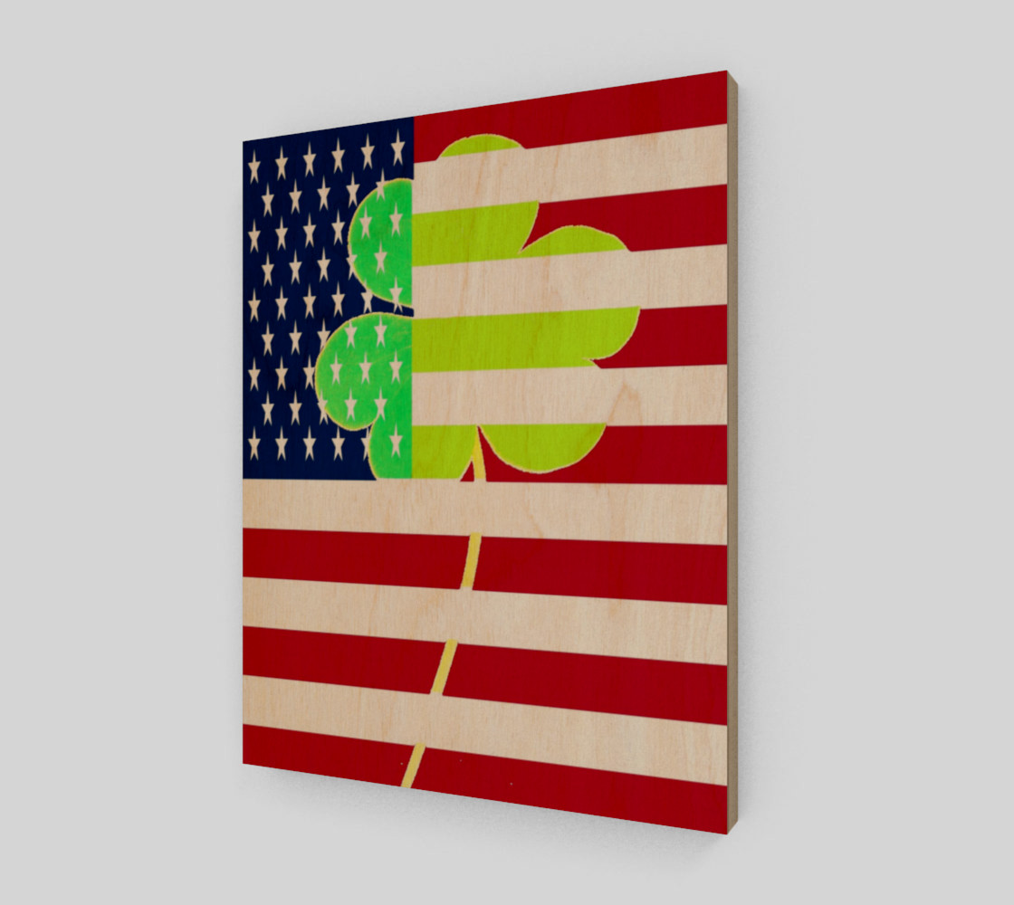 Aperçu de St. Patrick's Day Irish Shamrock Clover American Flag #1
