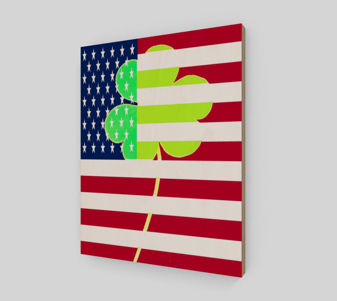 Aperçu de St. Patrick's Day Irish Shamrock Clover American Flag #2