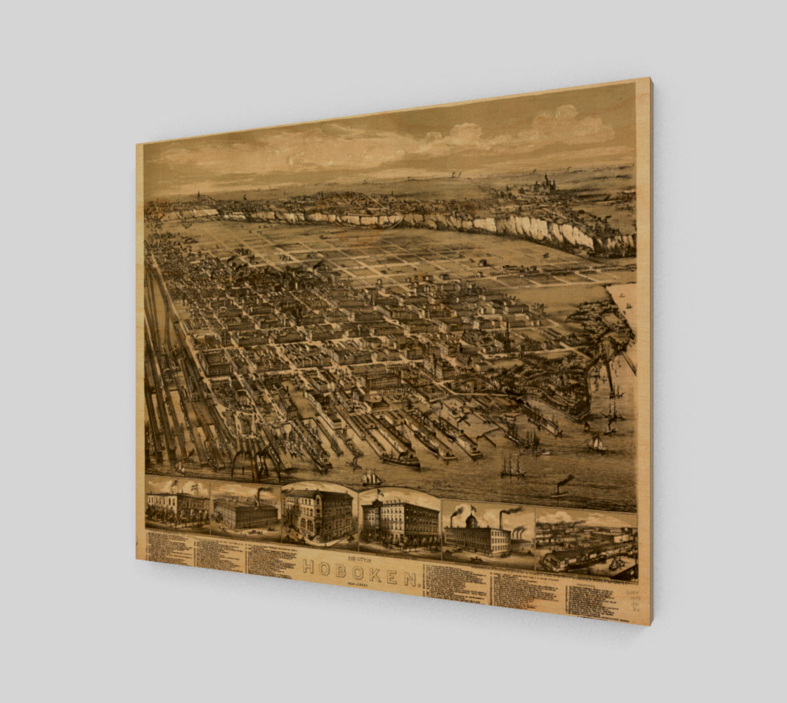 Aperçu de Hoboken, NJ Vintage Map #1