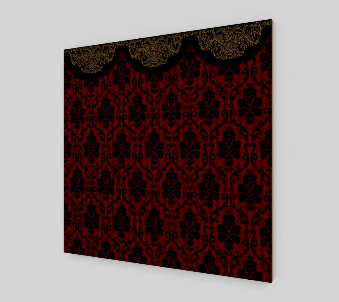 Elegant Black And Red Damask Antique Vintage Victorian Lace preview #1
